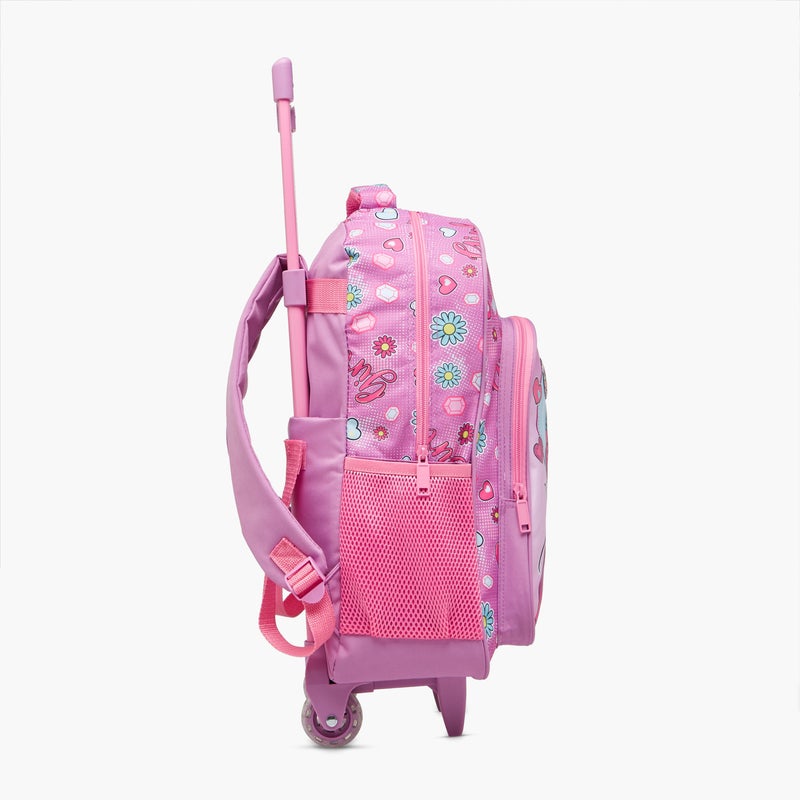 MUST Girl Print Trolley Backpack with Lunch Bag and Pencil Pouch - 43x30x13 cms - Image 5